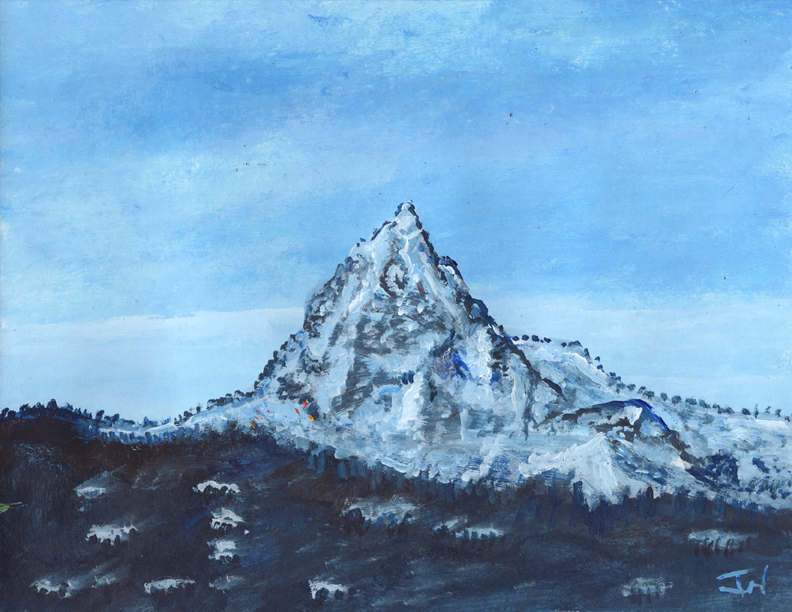 Acrylic on Cardstock 8.5 x 11in For Sale